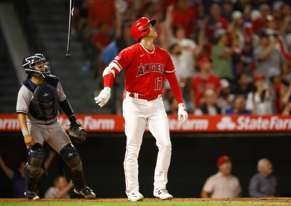 Shohei Ohtani #17 of the Los Angeles Angels