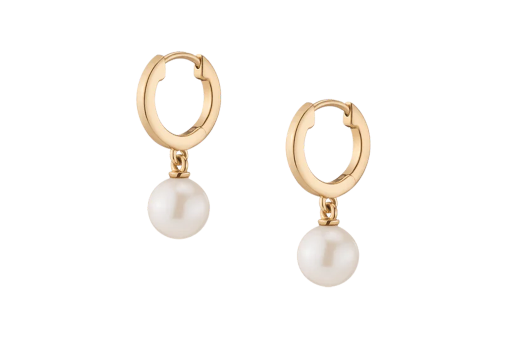 Aurate New York Pearl Huggie Earrings