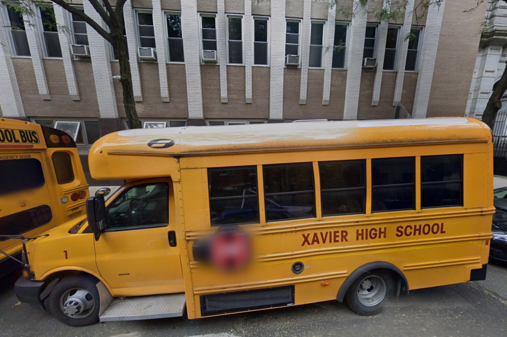Xavier High School bus.