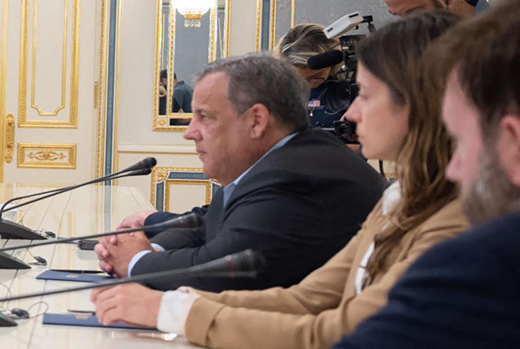 Chris Christie speaks during visit to Ukraine