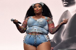 Lizzo performs at Made in America - Day 2  at Benjamin Franklin Parkway on August 31, 2019, in Philadelphia.