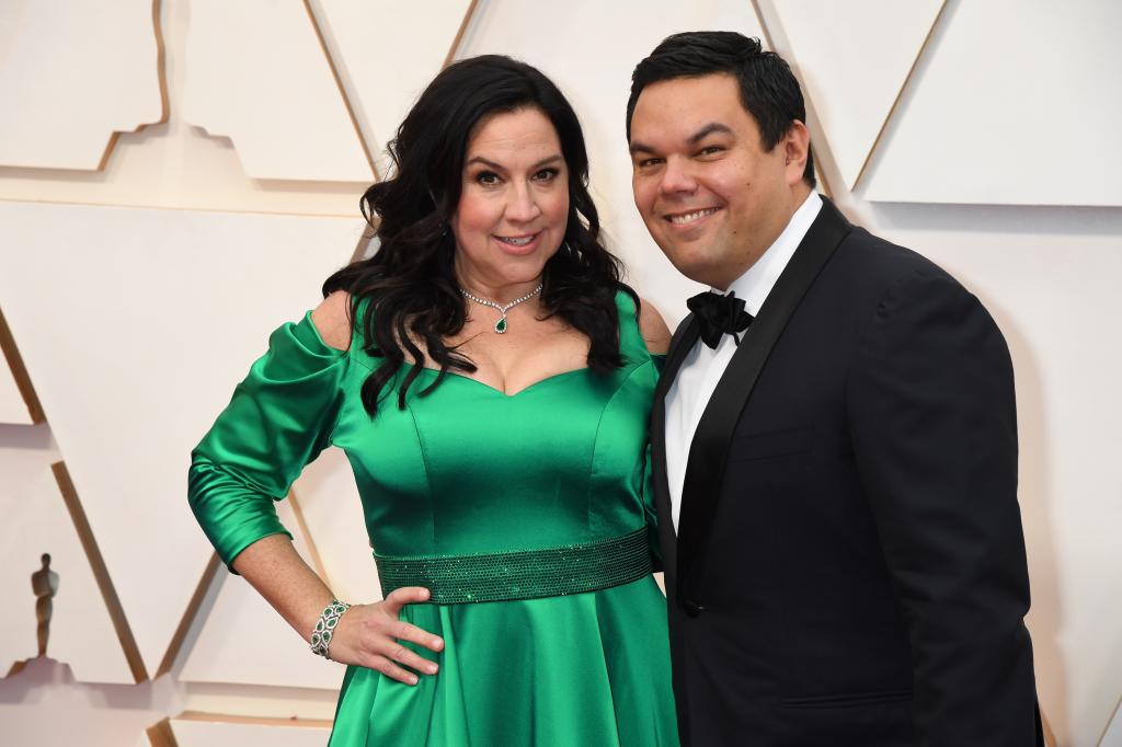 The Oscar-winning husband-and-wife duo behind "Let It Go," Kristen Anderson-Lopez and Robert Lopez.  