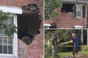 A 19-year-old man died after he crashed his car while racing away from Massachusetts police, with the violent force of the crash sending his vehicle's engine flying through the second floor of a nearby home.