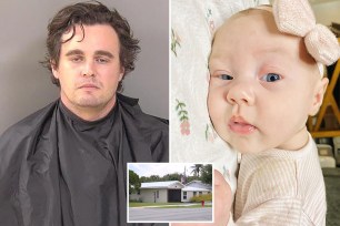 Joseph Napier, 30 (left), has been charged with aggravated manslaughter of a child in the death of his daughter, Iris Napier (right), more than two years after the infant was found choking on a wet wipe shoved deep down her throat.