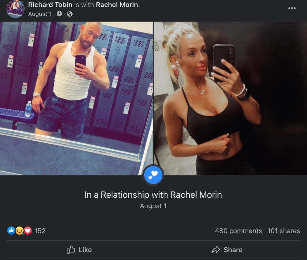 The couple’s relationship status on Facebook revealed the two had only officially been together a few days before Morin's death.