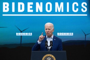 President Biden speaking about his economic plan in New Mexico on August 9, 2023.