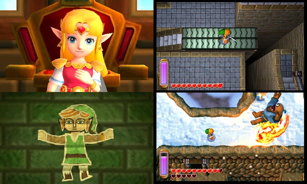 These images provided by Nintendo shows four screenshots of the video game, "The Legend of Zelda: A Link Between Worlds," from Nintendo. (AP Photo/Nintendo)