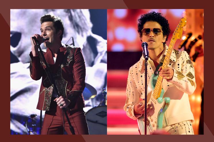 Brandon Flowers (L) and Bruno Mars will headline at the 2023 Bourbon and Beyond Festival.