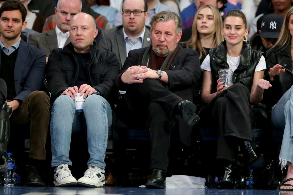 James Dolan watches the Knicks play against the Miami Heat at Madison Square Garden