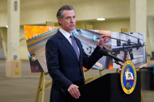 Newsom signed a law, Tuesday, Sept. 26, 2023, raising taxes on gun and ammunition sales to pay for school safety and violence prevention. 