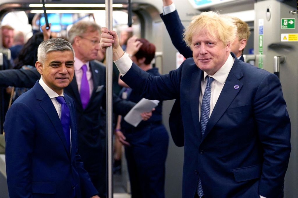 British Prime Minister Boris Johnson and Mayor of London Sadiq Khan in a London station