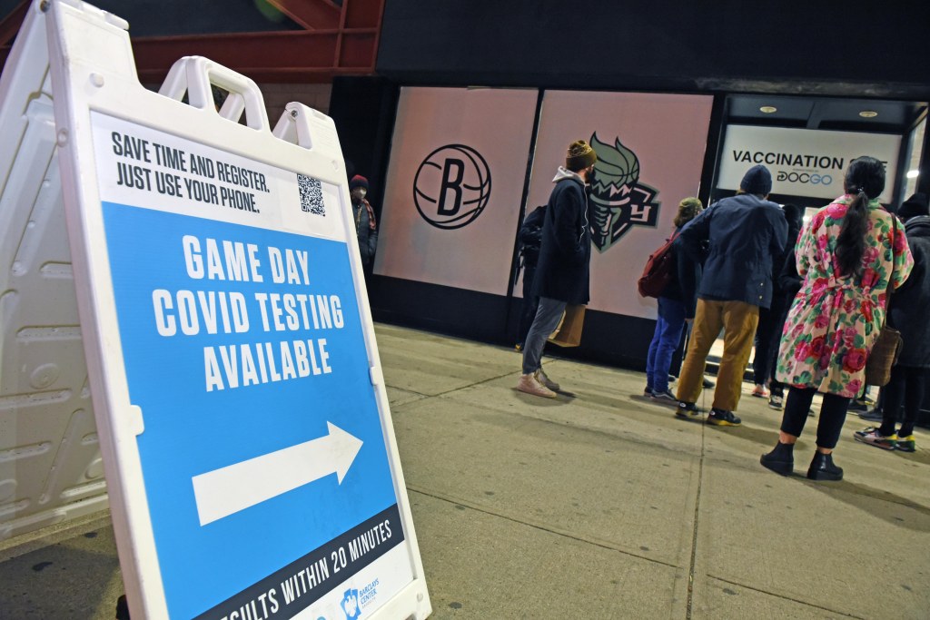 People were able to get very quick coronavirus tests today at a new facility set up across from the Barclays Center through DOCGO.
