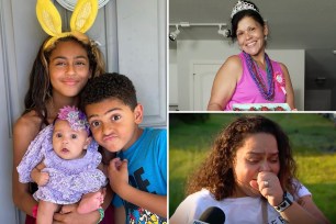 A devastating crash in Florida killed Trinidad Hernandez, 50 (top right), and her three grandchildren (left) -- ages, 11, 9 and 1 -- just minutes after the youngsters' mother, Sabrina Hernandez (bottom right), got a call from them saying they were 15 minutes away from home.