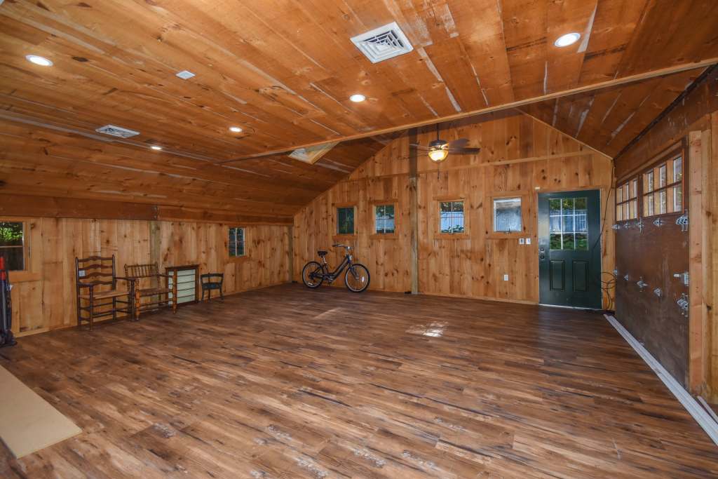 Interior of the property's barn.