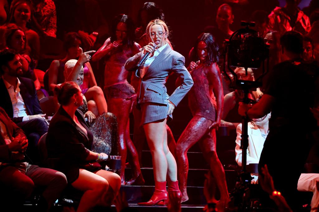 Doja Cat performs for the MTV Video Music Awards at the Prudential Center in Newark, New Jersey, on September 12, 2023.