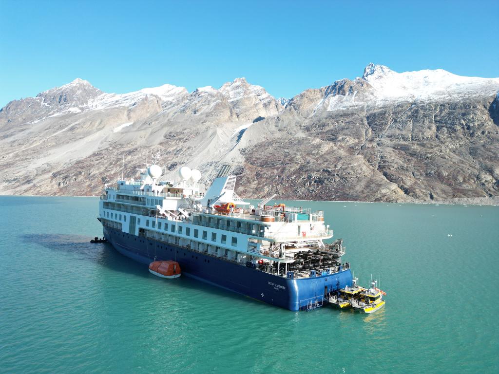 Three people aboard the Ocean Explorer tested positive for COVID-19 and were placed in isolation, the ship's operator, Australia-based Aurora Expeditions, said.