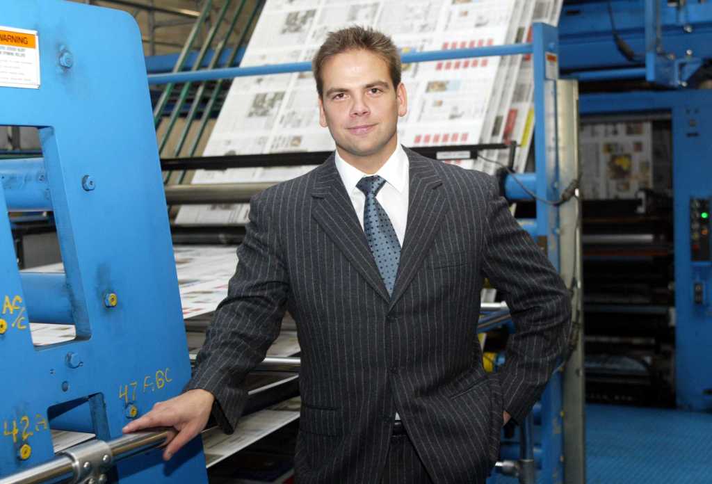 Lachlan pictured at The Post’s printing plant in the Bronx in 2002. At the time, Lachlan served as publisher of The Post — a position he resigned from in 2005.