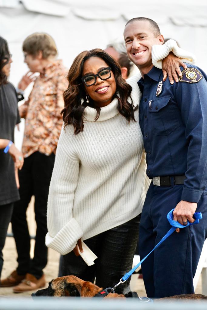 Oprah was also seen at the event, which raised funds for First Responders in Santa Barbara. 
