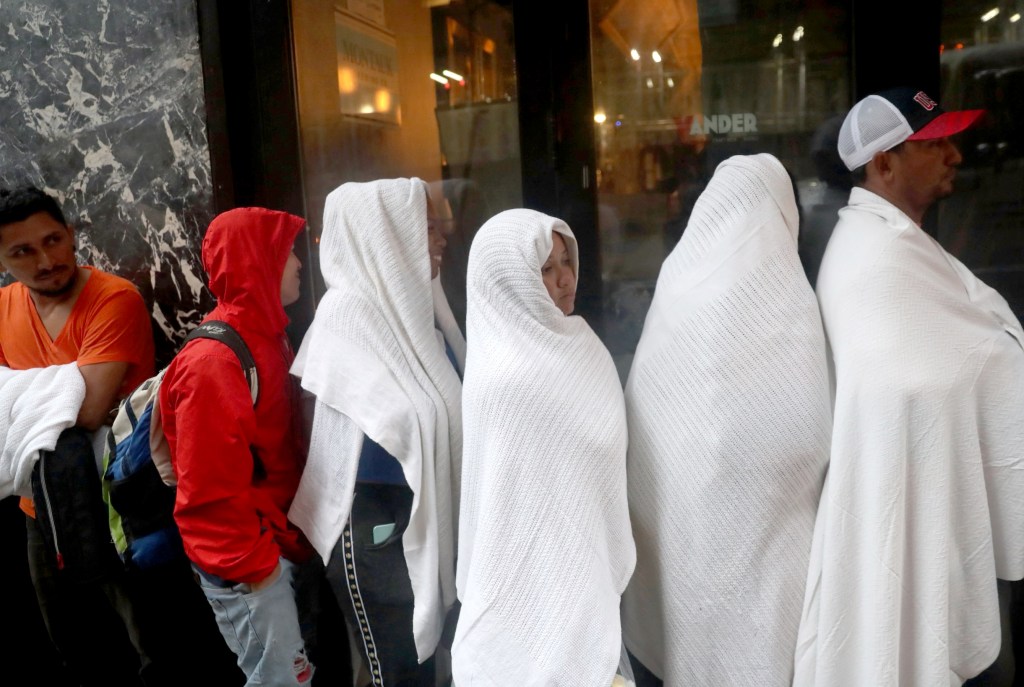 New migrants arriving at the Roosevelt Hotel