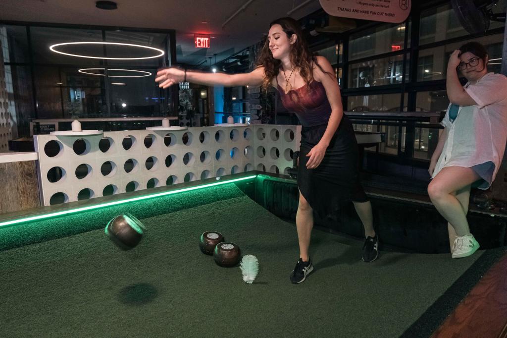 Feather bowling has become increasingly popular at The Randolph in DUMBO.