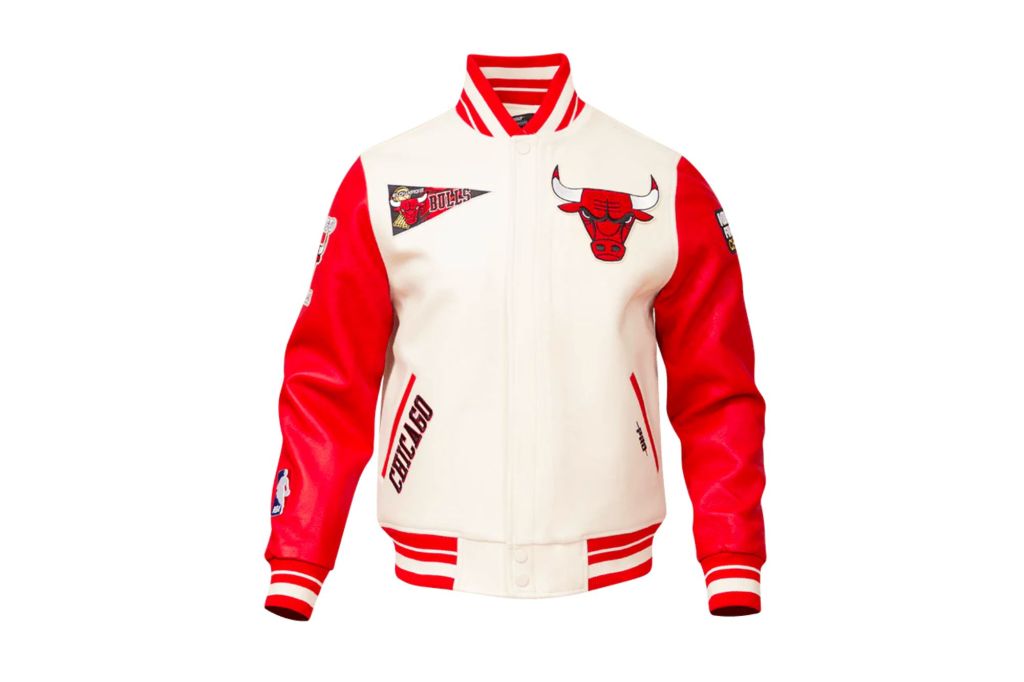 A sports licensed Chicago Bull varsity jacket.