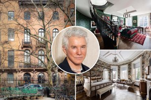 Inset of Baz Luhrmann over shots of his Gramercy townhouse.