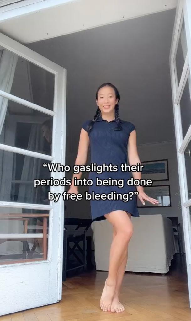 Content creator Nayda Okamoto has posted several videos on TikTok about her journey with free bleeding.