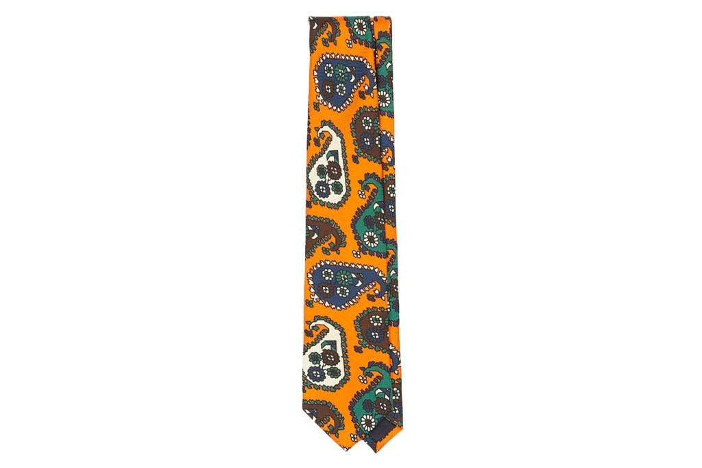 Orange and paisley men's tie.