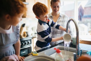 The two sons who completed all of their chores were given all of their allowance, but the one who refused only received a portion. 