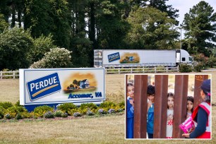 Perdue sign, migrant children