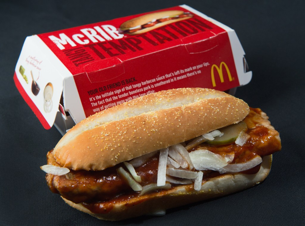 Photo of a McRib. 