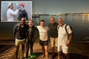 Chris Solarz officially broke the record on Aug. 5 for the fastest swim around Staten Island, finishing the 36-mile jaunt in 14 hours and 24 minutes.