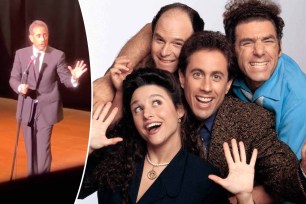 Comedian Jerry Seinfeld hinted at a possible "Seinfeld" reunion while doing a comedy show Saturday night.