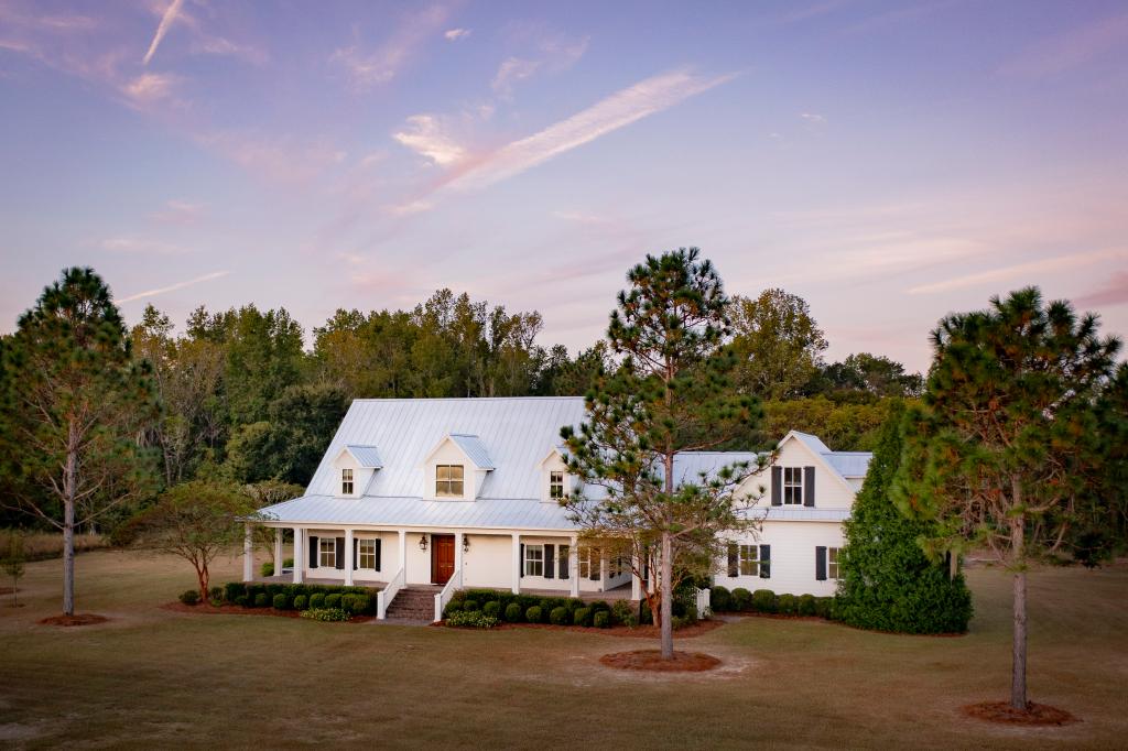 An aerial of the home and surrounding acres now for sale.