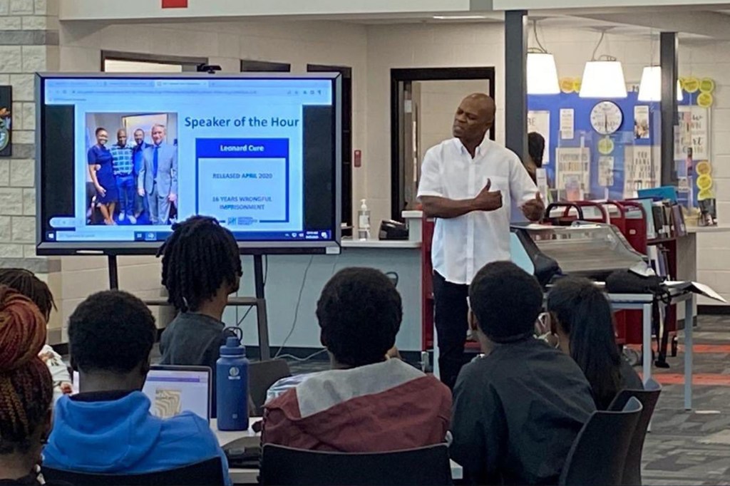 In the years since his release from prison, Cure visited high school to speak to students about his experiences