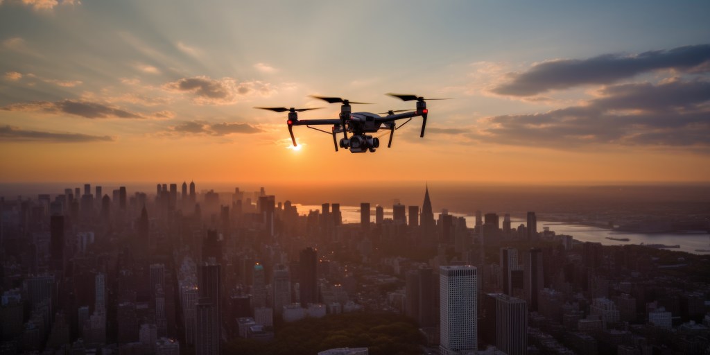 Drone over NYC.