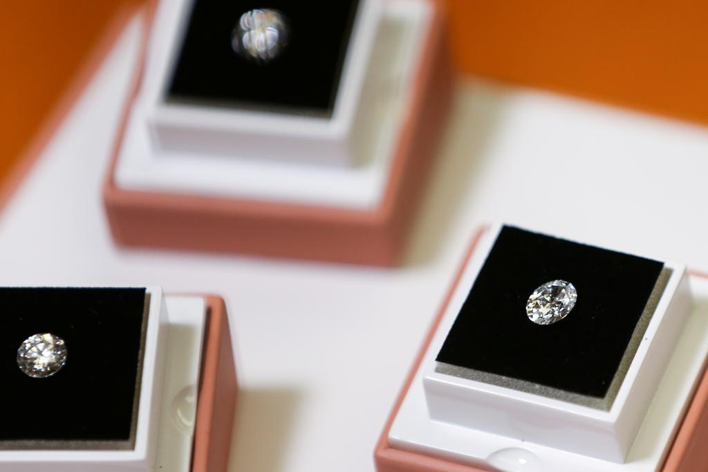 Lab-grown diamonds in boxes