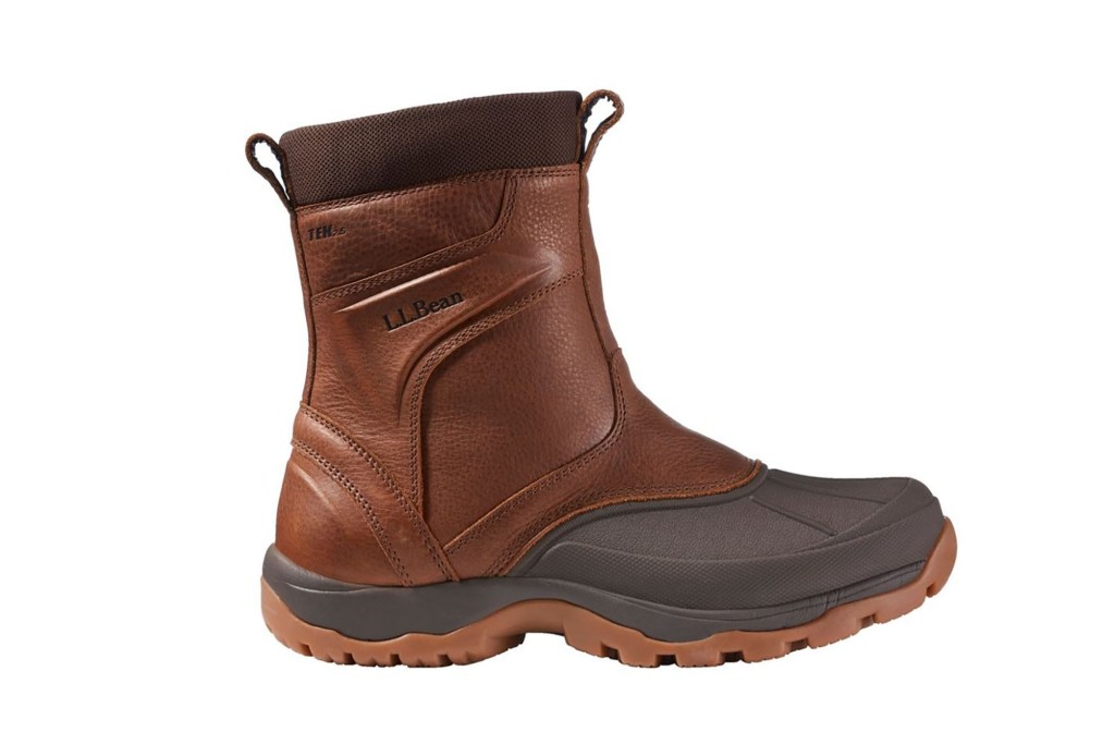 brown leather snow boots