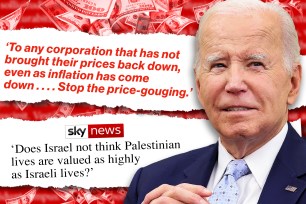 Comp image of Biden and headlines.