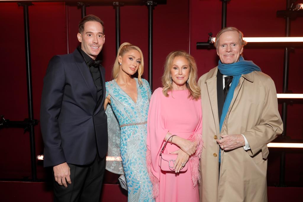 (L-R) Carter Reum, Paris Hilton, Kathy Hilton, and Richard Hilton attend the 2023 LACMA Art+Film Gala, Presented By Gucci at the Los Angeles County Museum of Art on Nov. 4.
