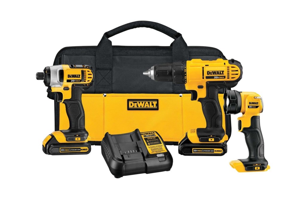 DEWALT 20V MAX* Cordless Drill Combo Kit, 3-Tool (DCK340C2),Black/Yellow