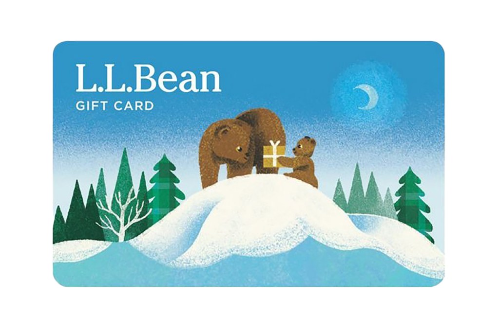 gift card with image of two bears on snowy mountain