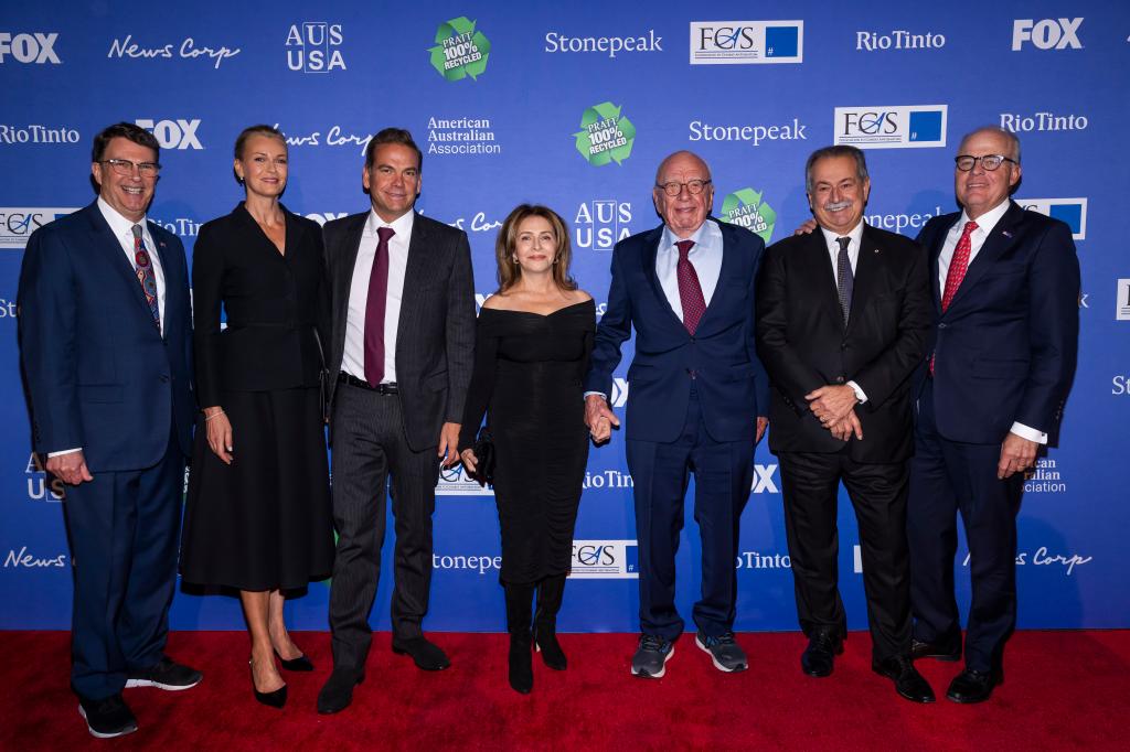 Rupert Murdoch and Lachlan Murdoch, at the American Australian Association 75th anniversary dinner on Tuesday.