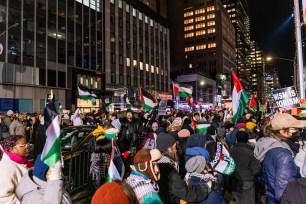 Thousands are gathering for a Palestine protest outside of News Corp headquarters near Rockefeller Center in New York, NY, on November 29, 2023