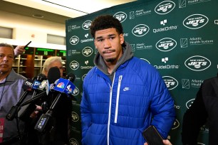 Allen Lazard speaks to the media on Wednesday about his Jets benching last week.
