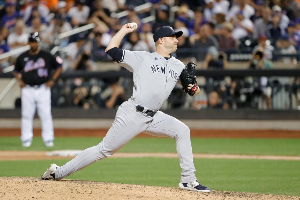 New York Yankees relief pitcher Michael King closes out the 9th inning. The New York Yankees defeat the New York Mets 7-6 at CitiField in Queens, New York, June 13, 2023.