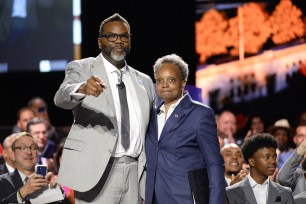 Brandon Johnson and Lori Lightfoot