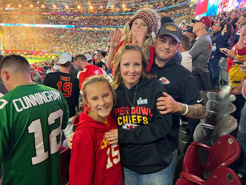 The Armenta family at a Kansas City Chiefs game.