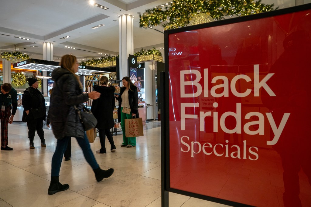 A Black Friday sign at a Macy's.