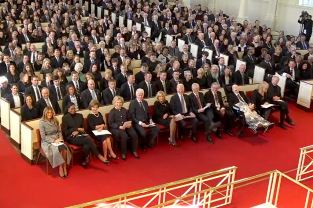 President Biden and former presidents and first ladies line up at Rosalynn Cater's memorial service.